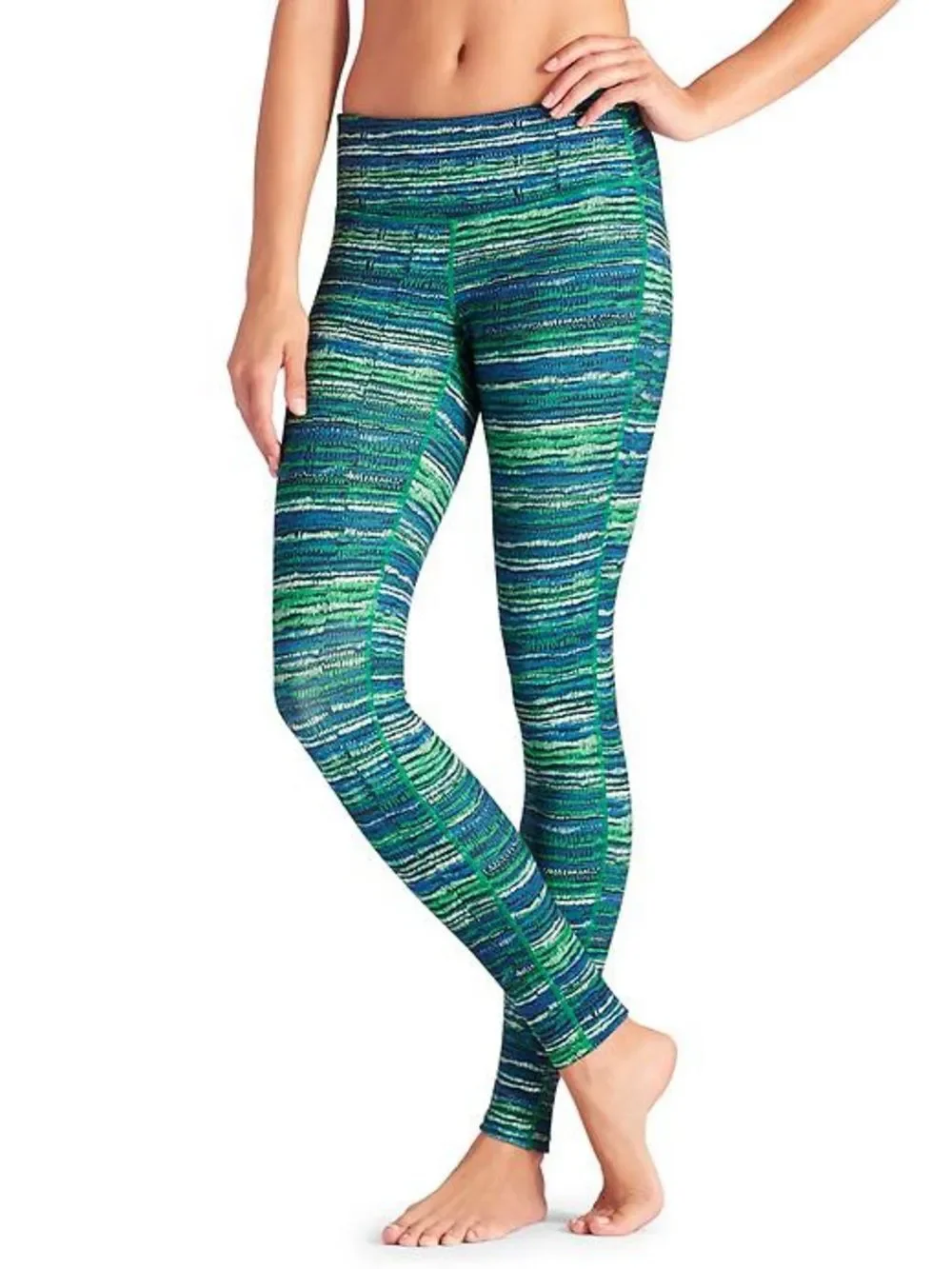 Athleta Retreat Chaturanga Tight XS Leggings Blue Green Gym Workout